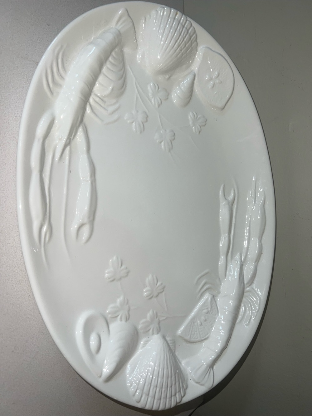 Italian shellfish platter Coastal Ceramic Serving Platter majolica style